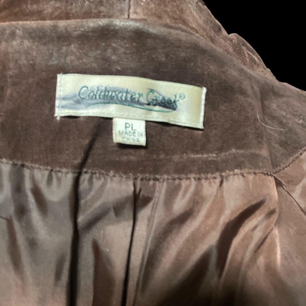 Funky brown suede jacket, Coldwater creek designs size PL - Picture 8 of 8